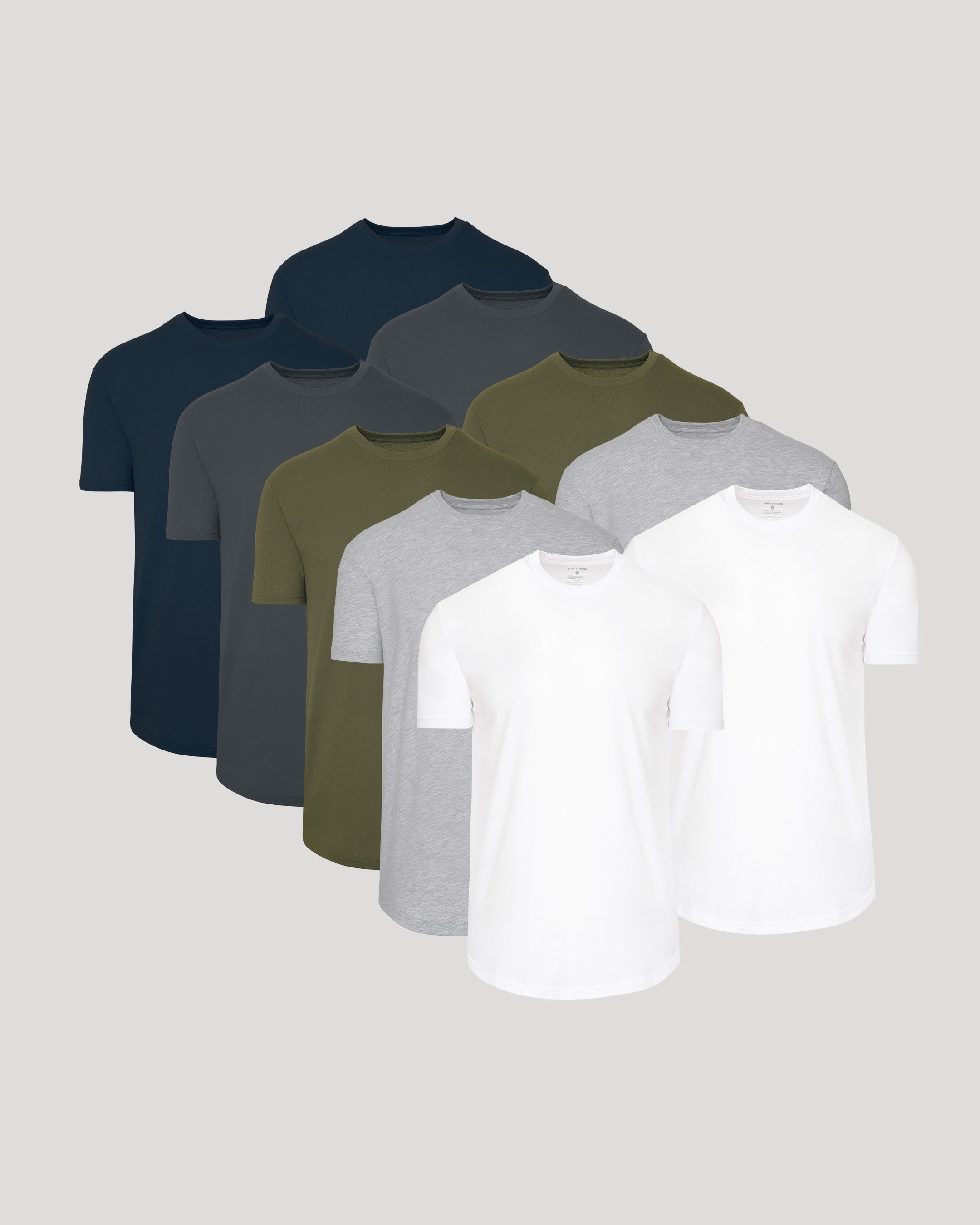 Curved Hem Classic Crew Neck 10-Pack