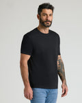 Black Pima Cotton Blend Crew