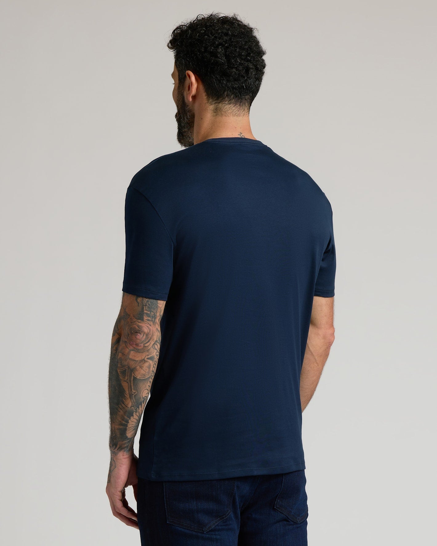 Navy Pima Cotton Blend Crew