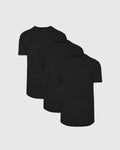 All Black Classic Curved Hem Crew Neck 3-Pack