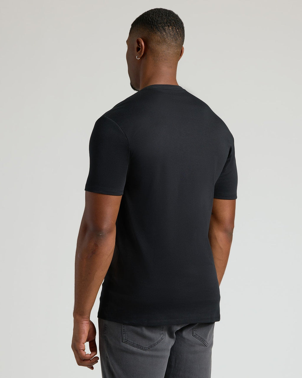 Black Tall Pima Cotton Blend Crew