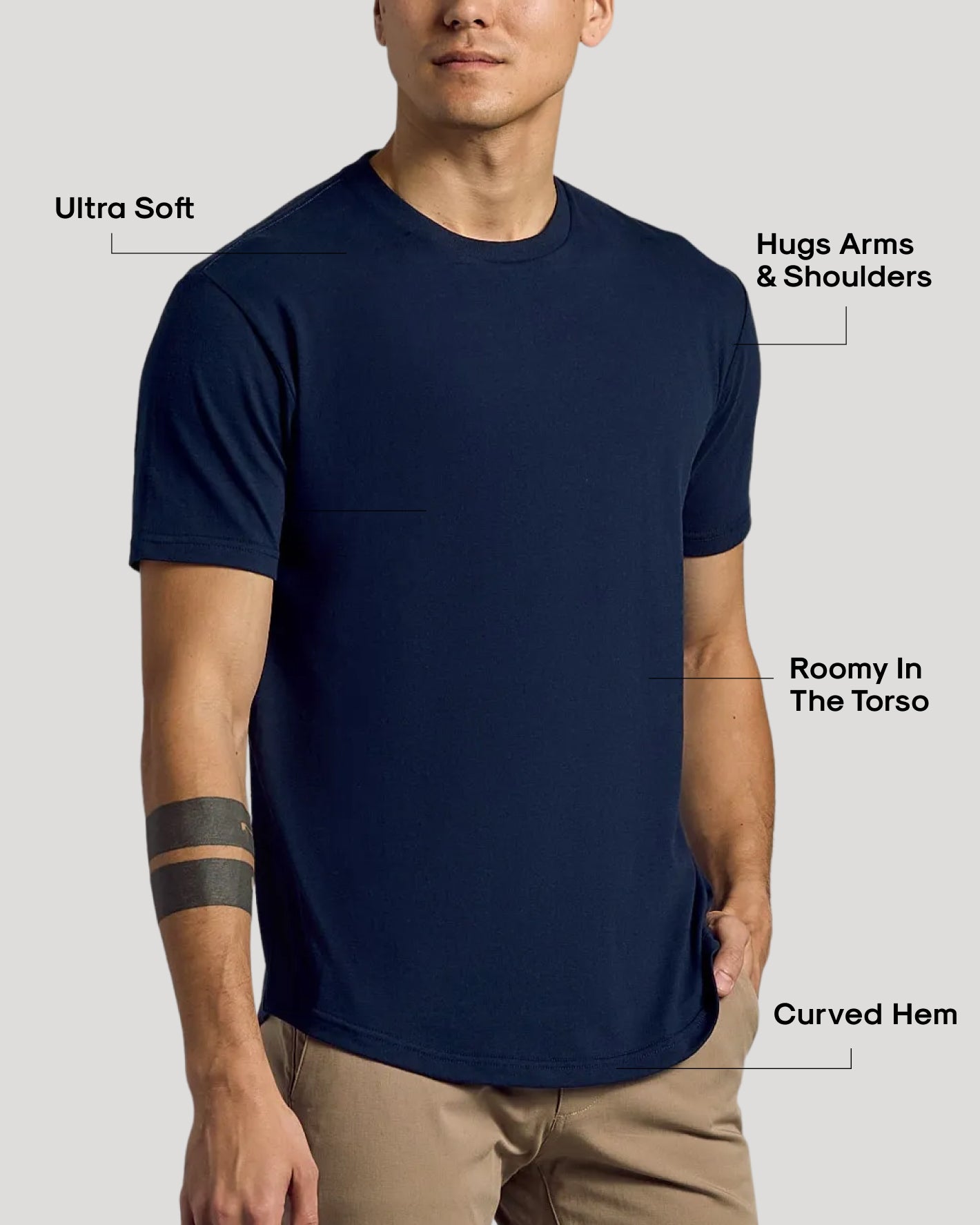 Classic Curved Hem Crew Neck 6-Pack