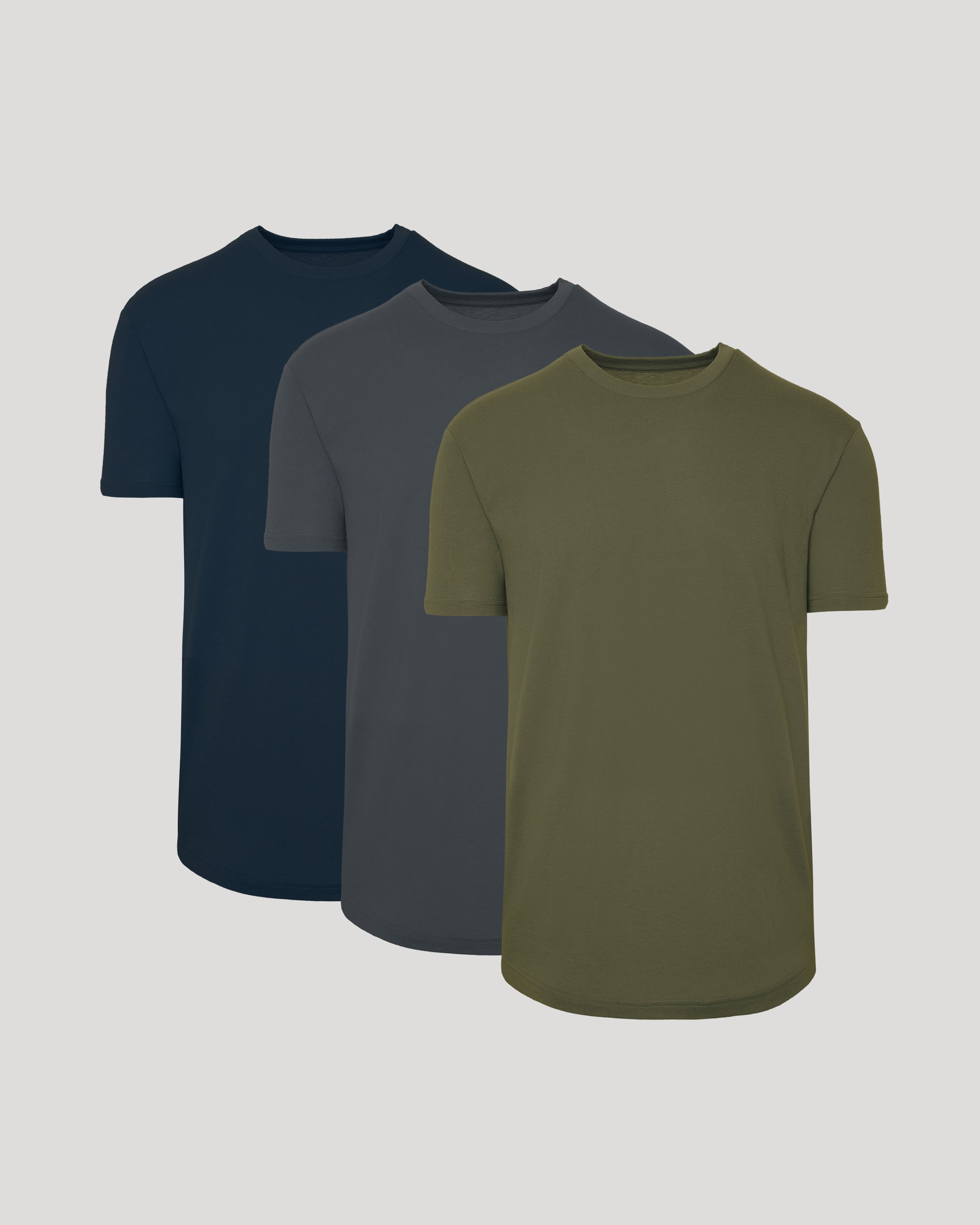 Classic Curved Hem Crew Neck 3-Pack