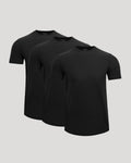All Black Active Curved Hem Crew 3-Pack