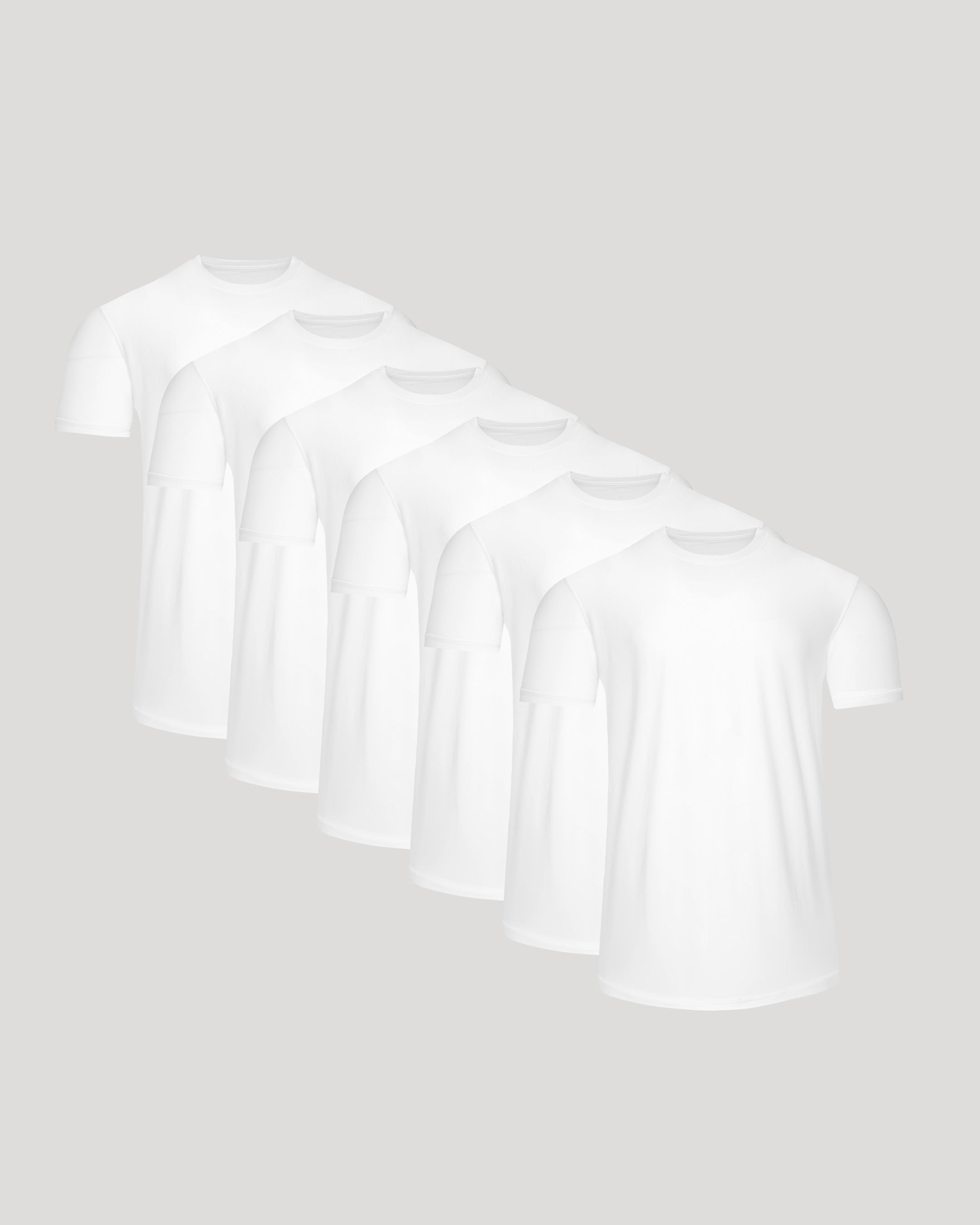 All White Active Curved Hem Crew 6-Pack