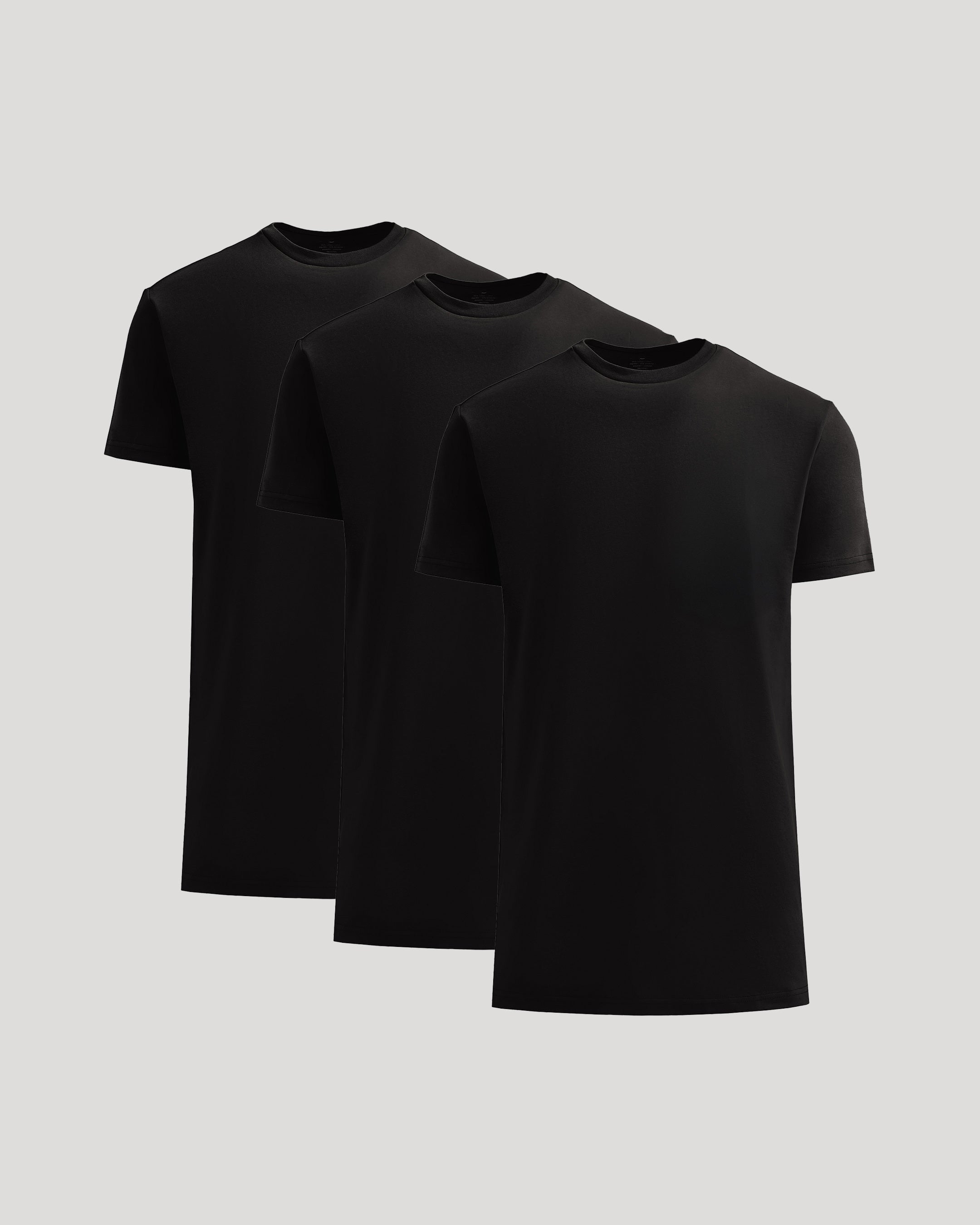 All Black Tall Heavyweight Crew 3-Pack