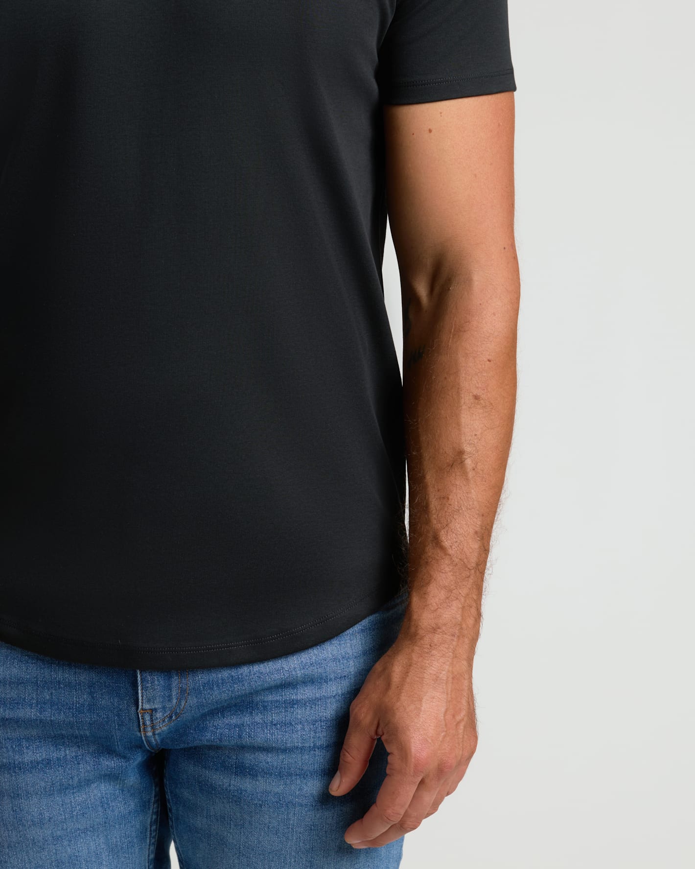 All Black Pima Cotton Blend Crew 2-Pack
