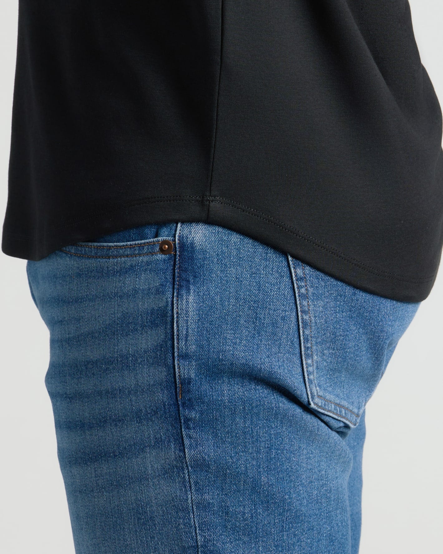 All Black Pima Cotton Blend Crew 2-Pack