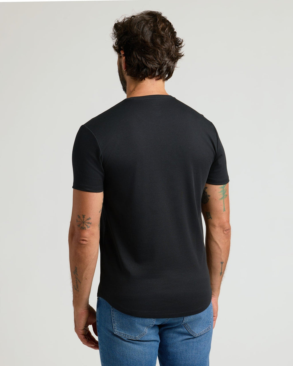 All Black Pima Cotton Blend Crew 2-Pack