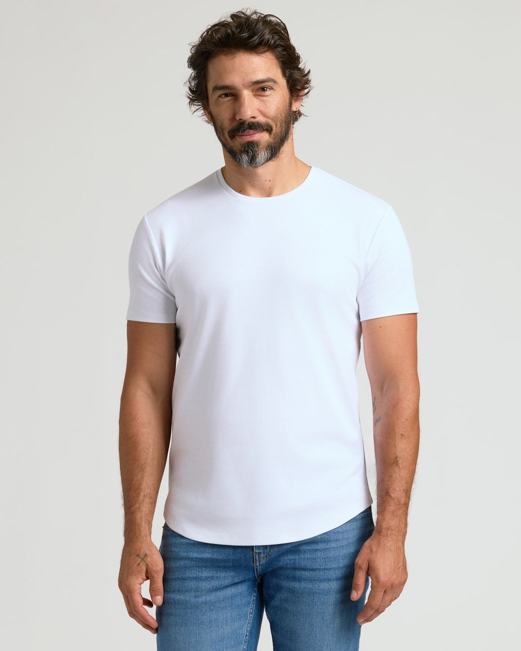 Pima Cotton Blend Curved Hem Crew 7-Pack