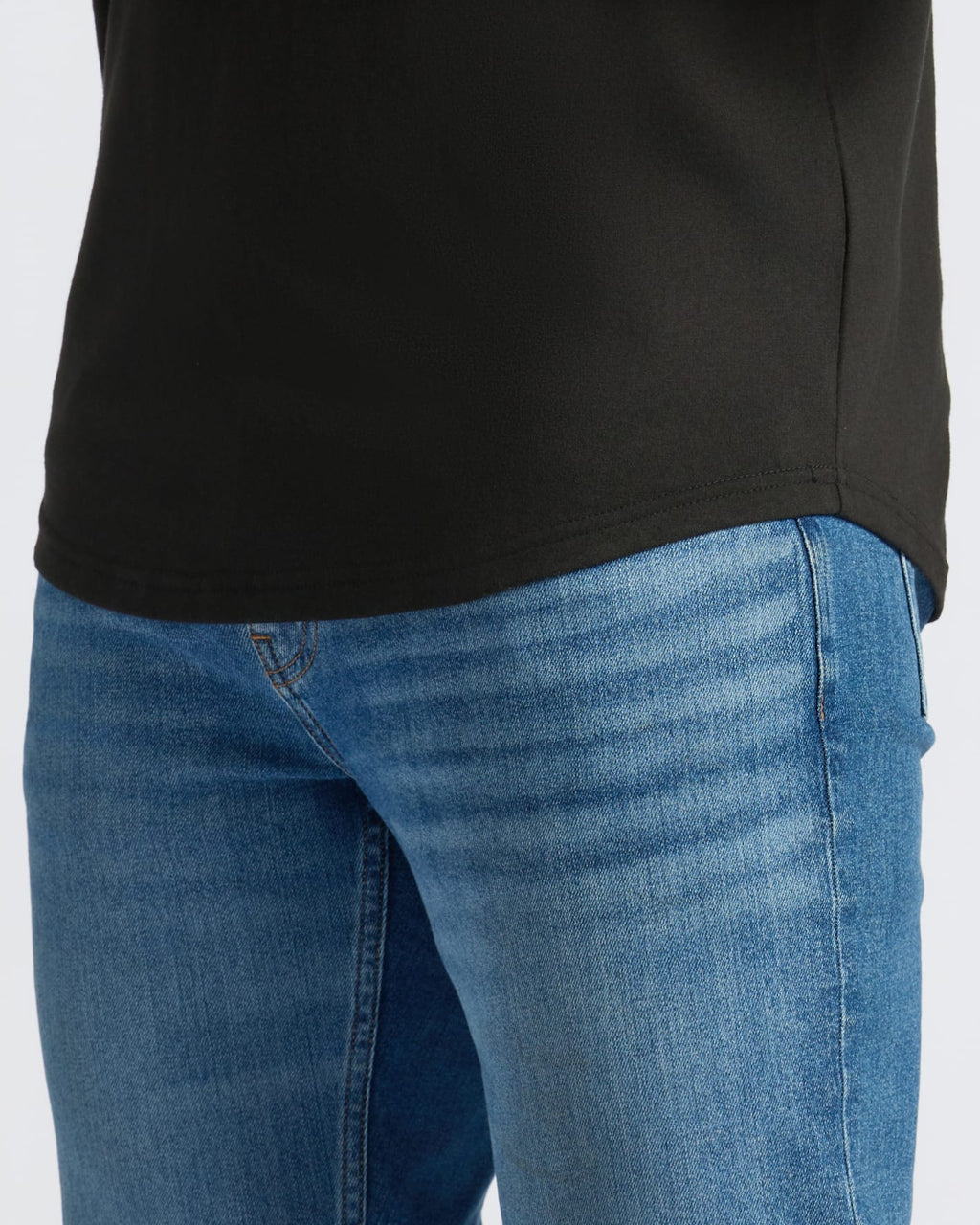 Black Curved Hem Classic Crew Neck 6-Pack