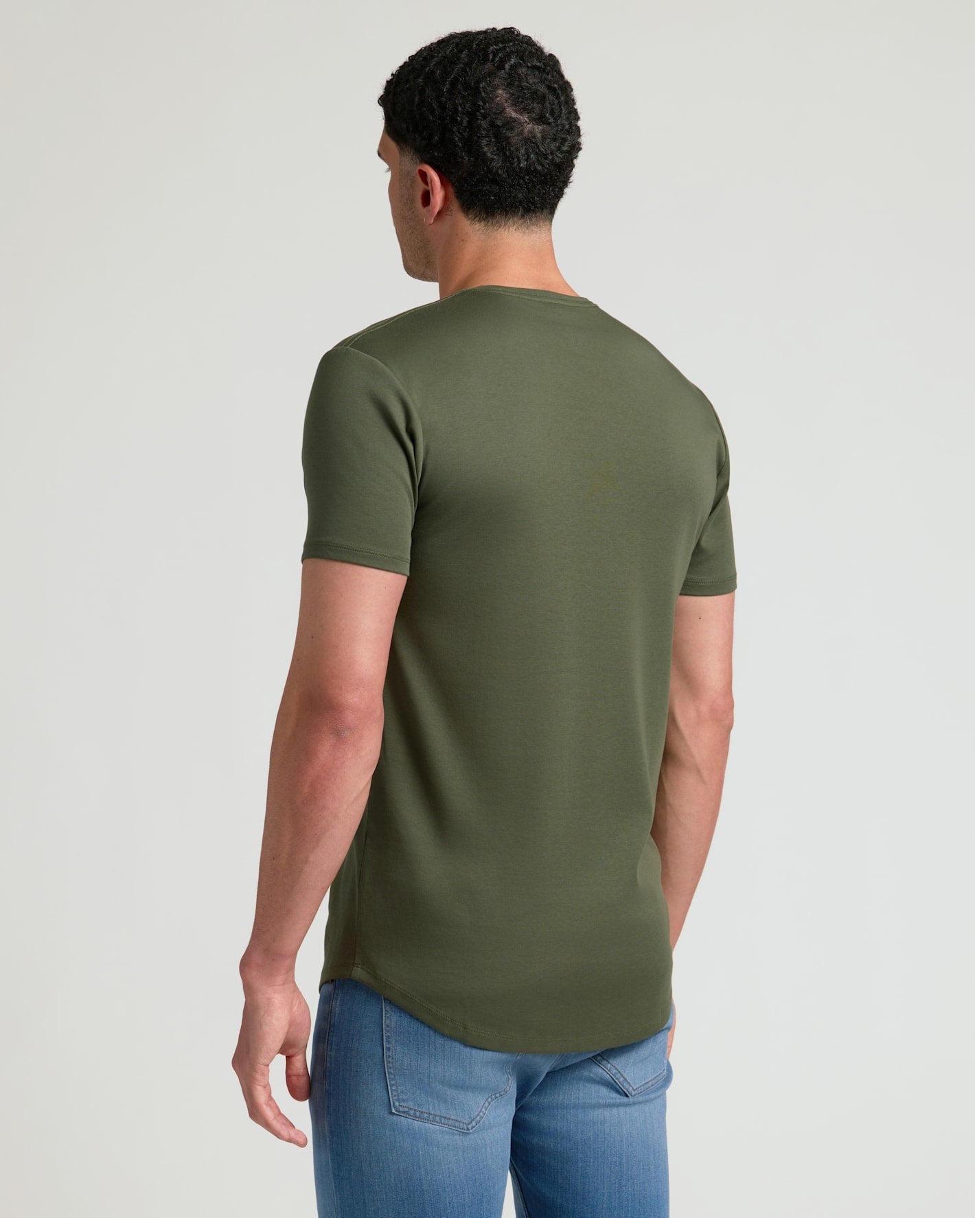 Grove Tall Pima Cotton Blend Curved Hem Crew
