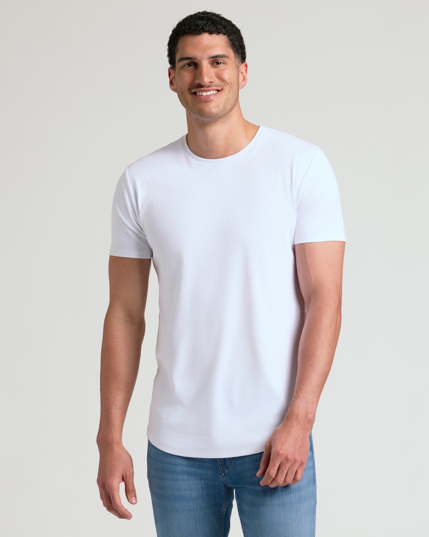 Tall Pima Cotton Blend Curved Hem Crew 4-Pack