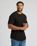 Black Tall Heavyweight Curved Hem Crew