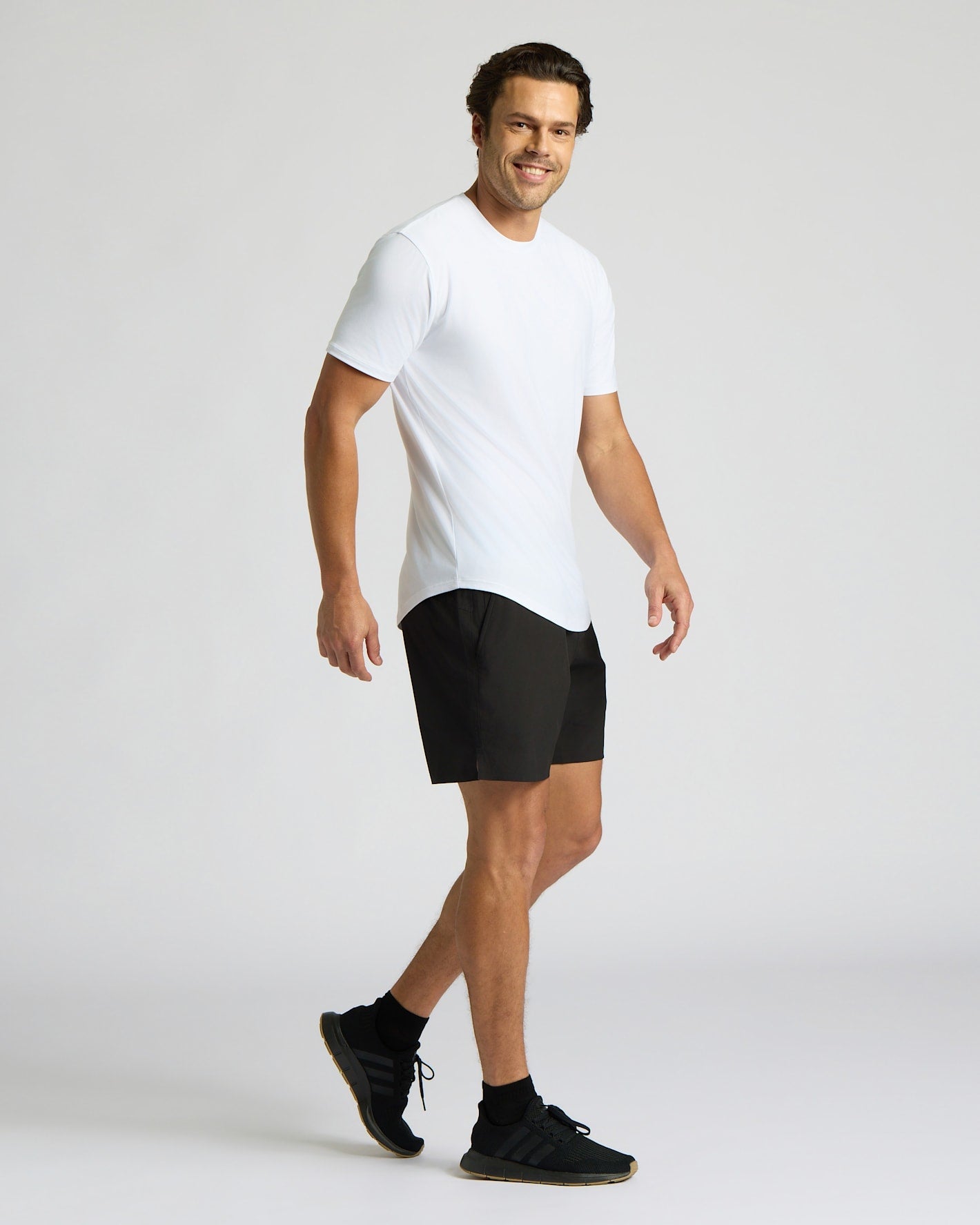 All White Active Curved Hem Crew 6-Pack