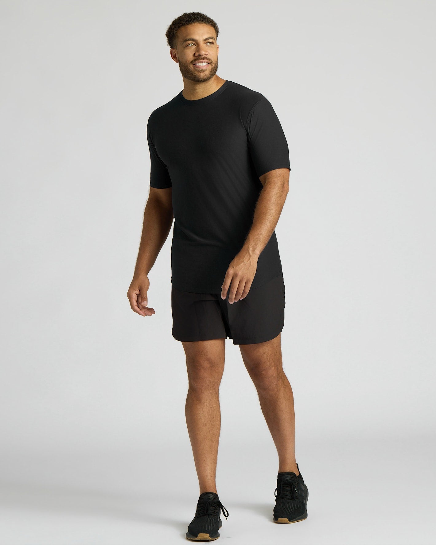 All Black Tall Active Curved Hem Crew 6-Pack