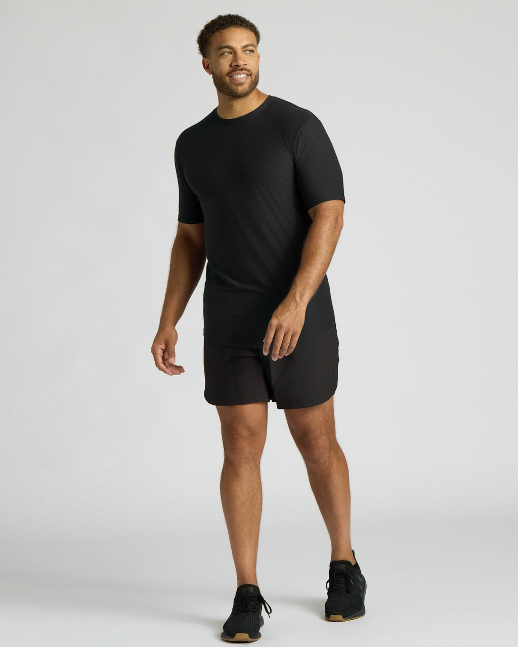 Black Tall Active Curved Hem Crew