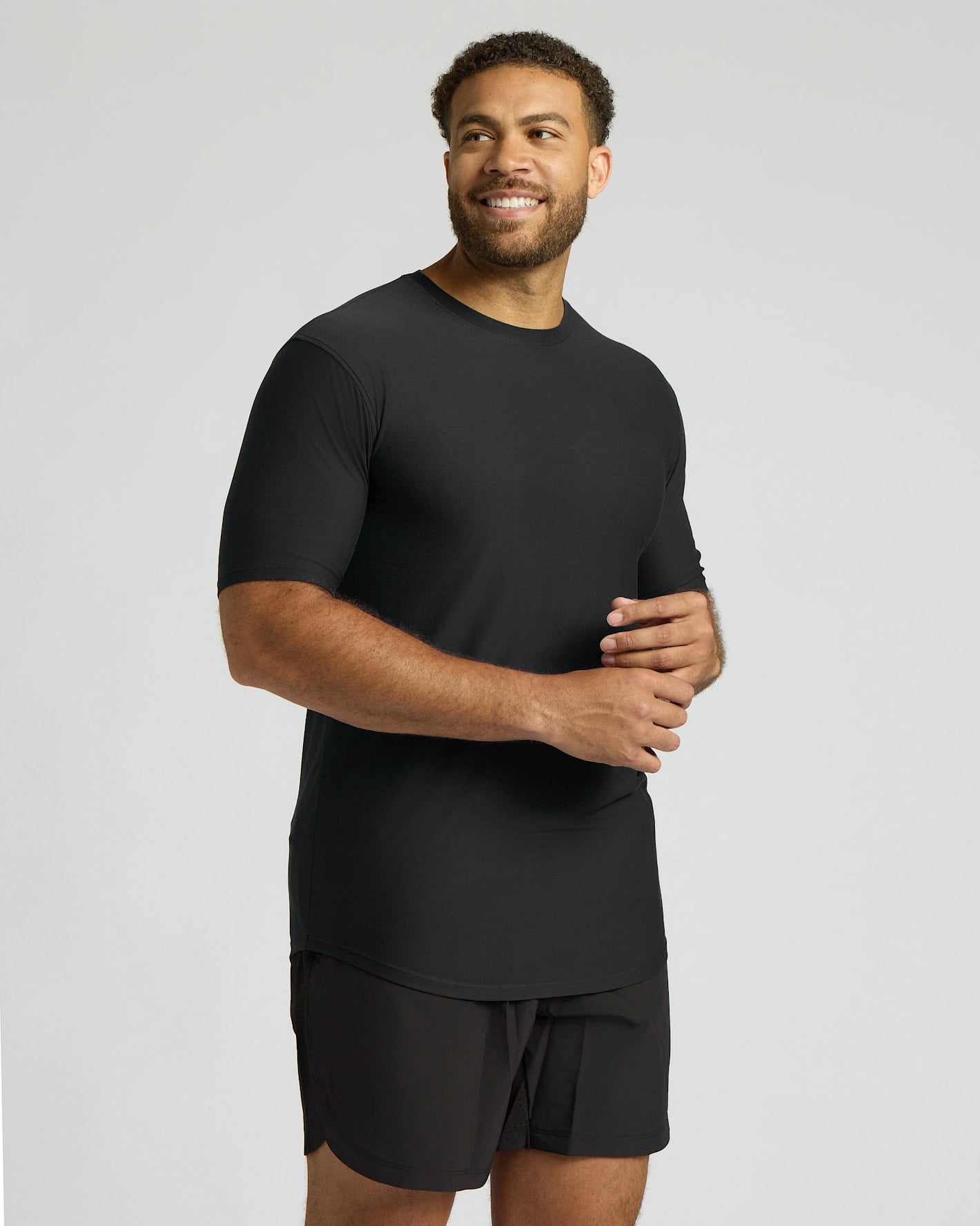 All Black Tall Active Curved Hem Crew 6-Pack
