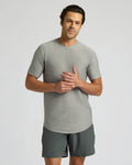 Heather Gray Active Curved Hem Crew