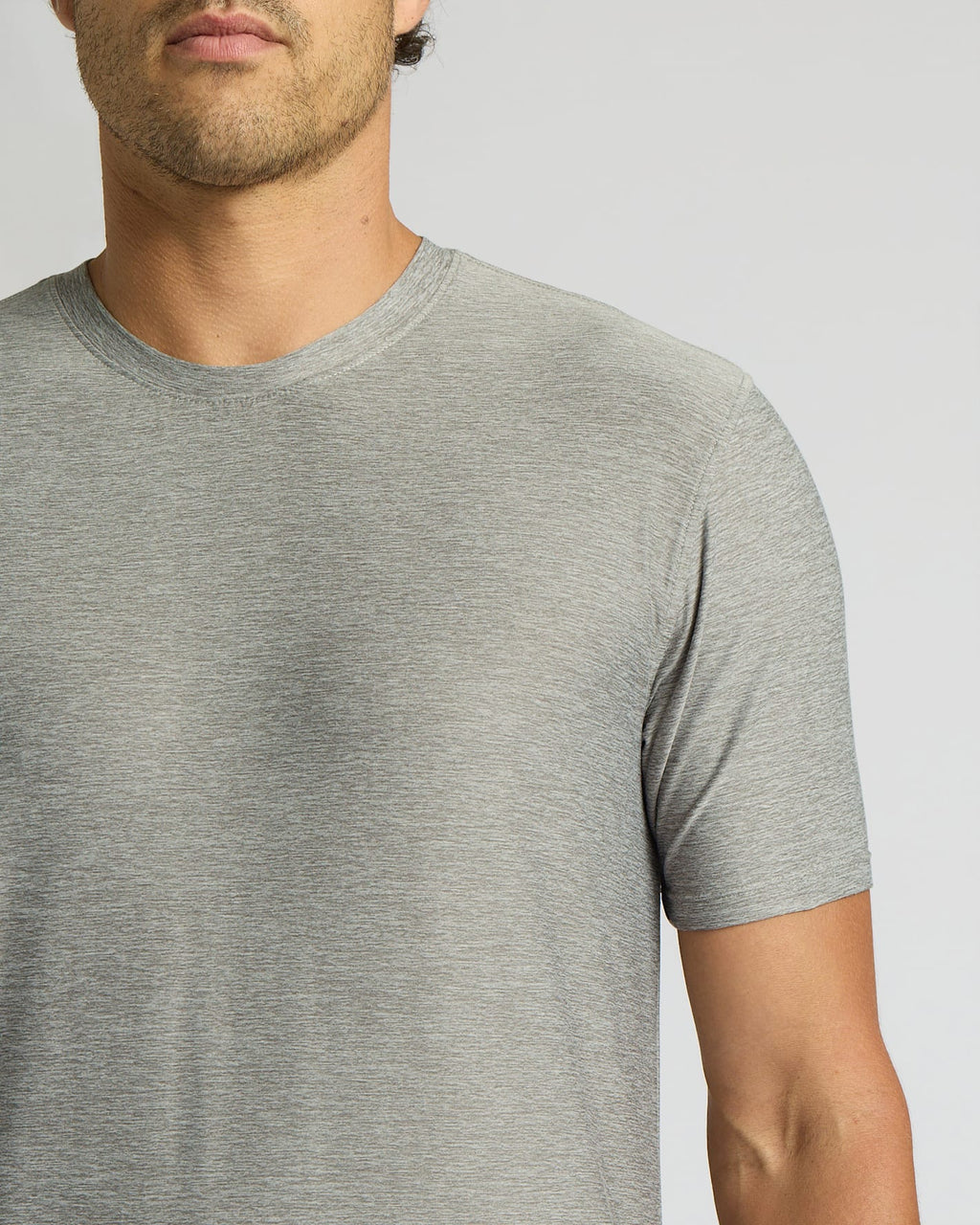 Heather Gray Active Curved Hem Crew