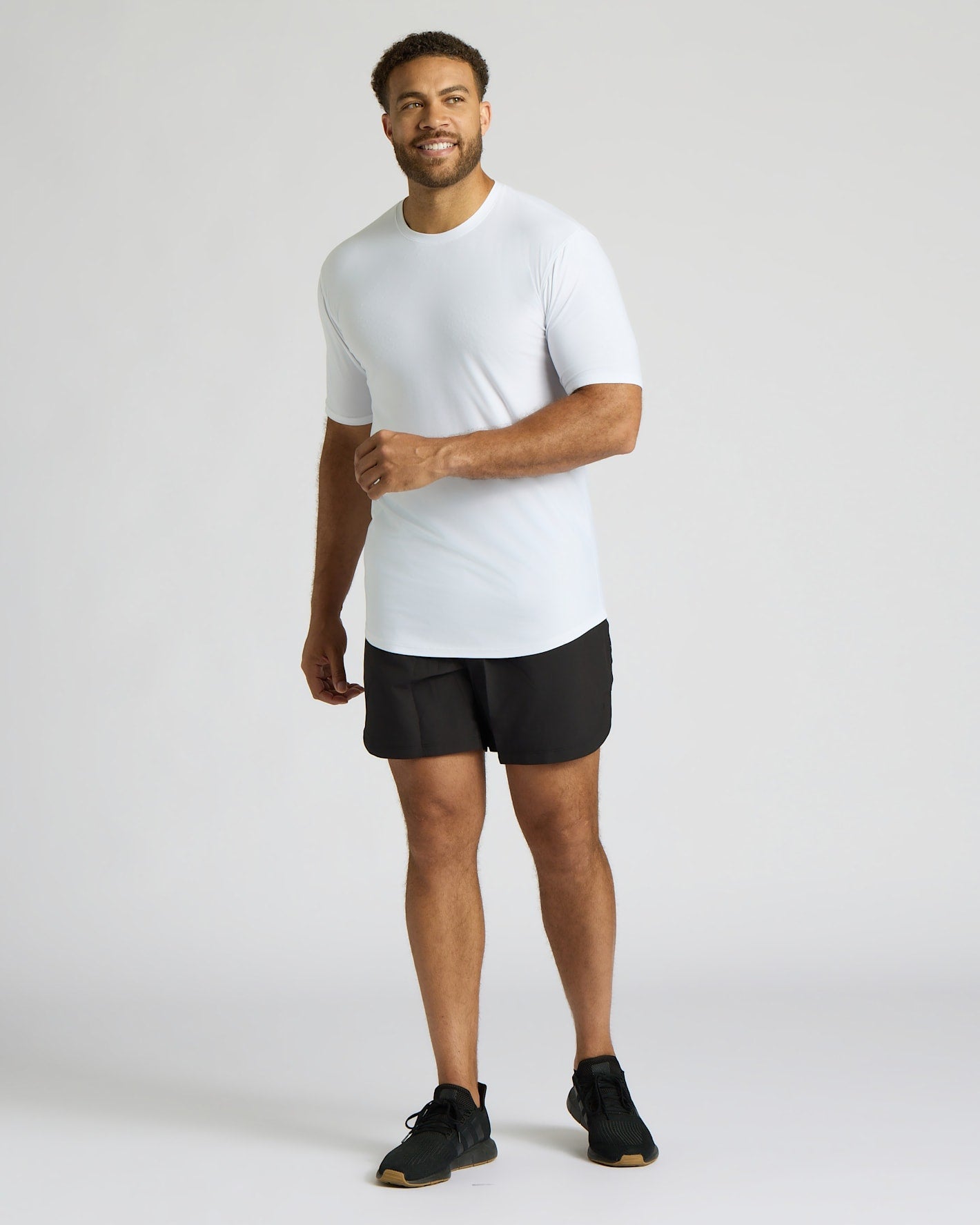 All White Tall Active Curved Hem Crew 6-Pack
