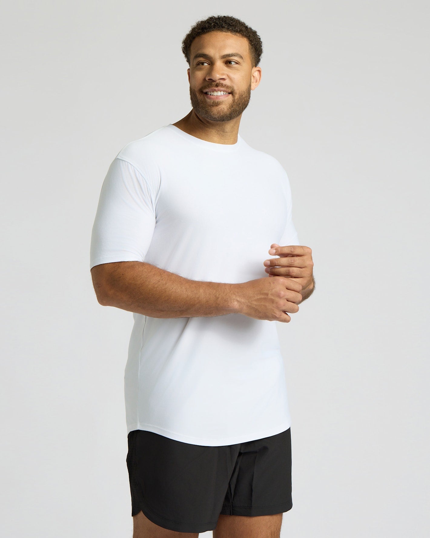 All White Tall Active Curved Hem Crew 6-Pack