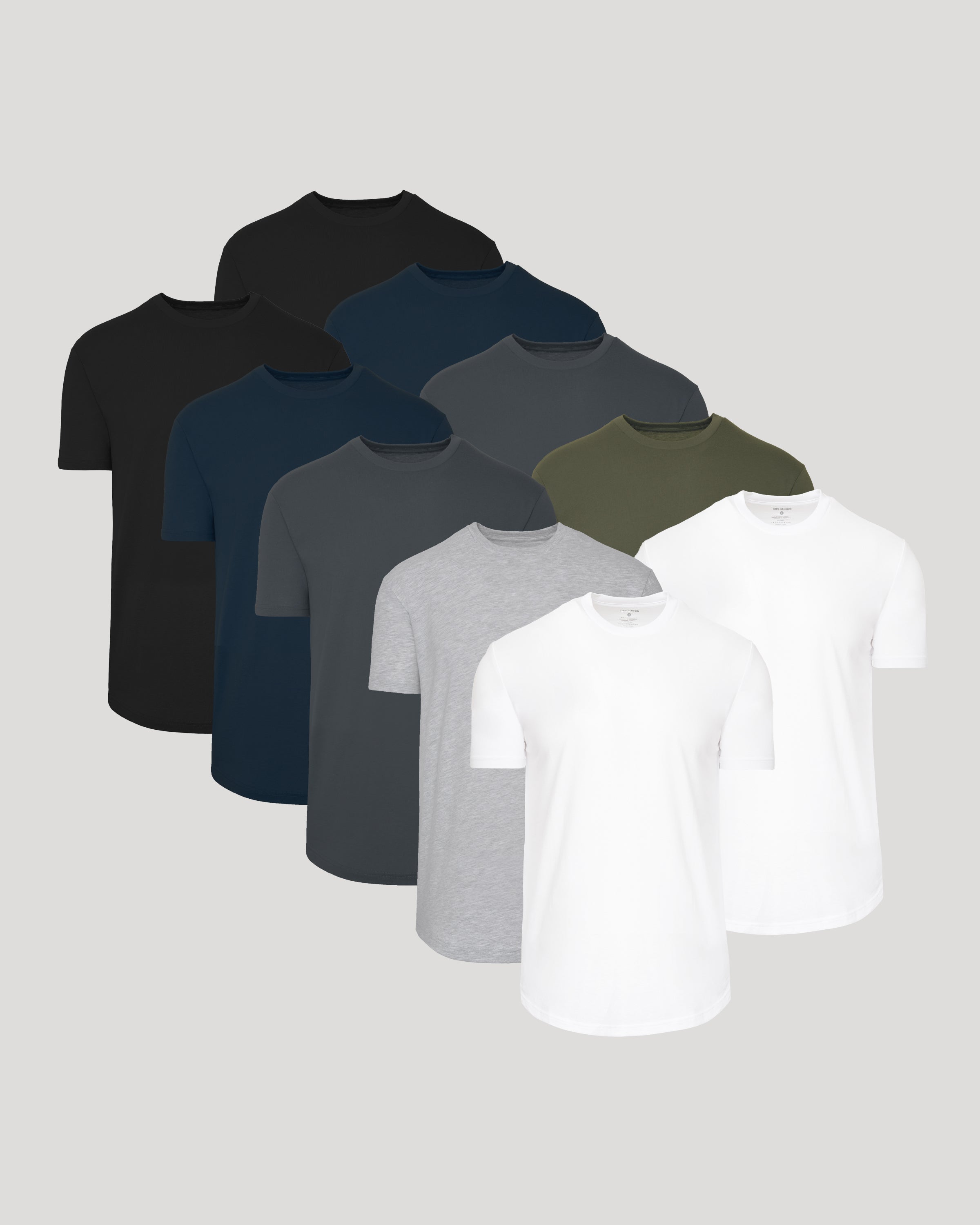 Curved Hem Classic Crew Neck 10-Pack