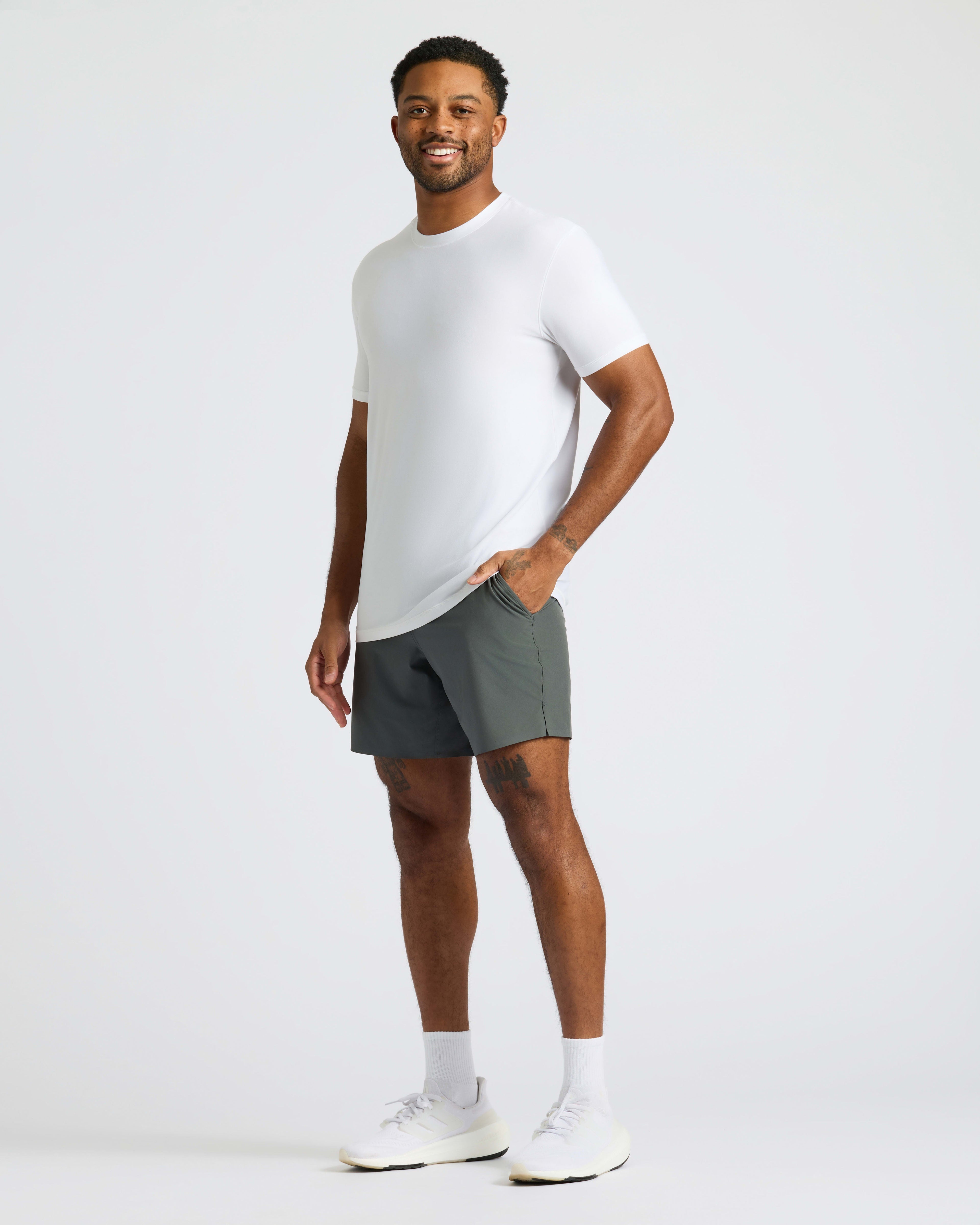 All White Active Crew Neck 3-Pack