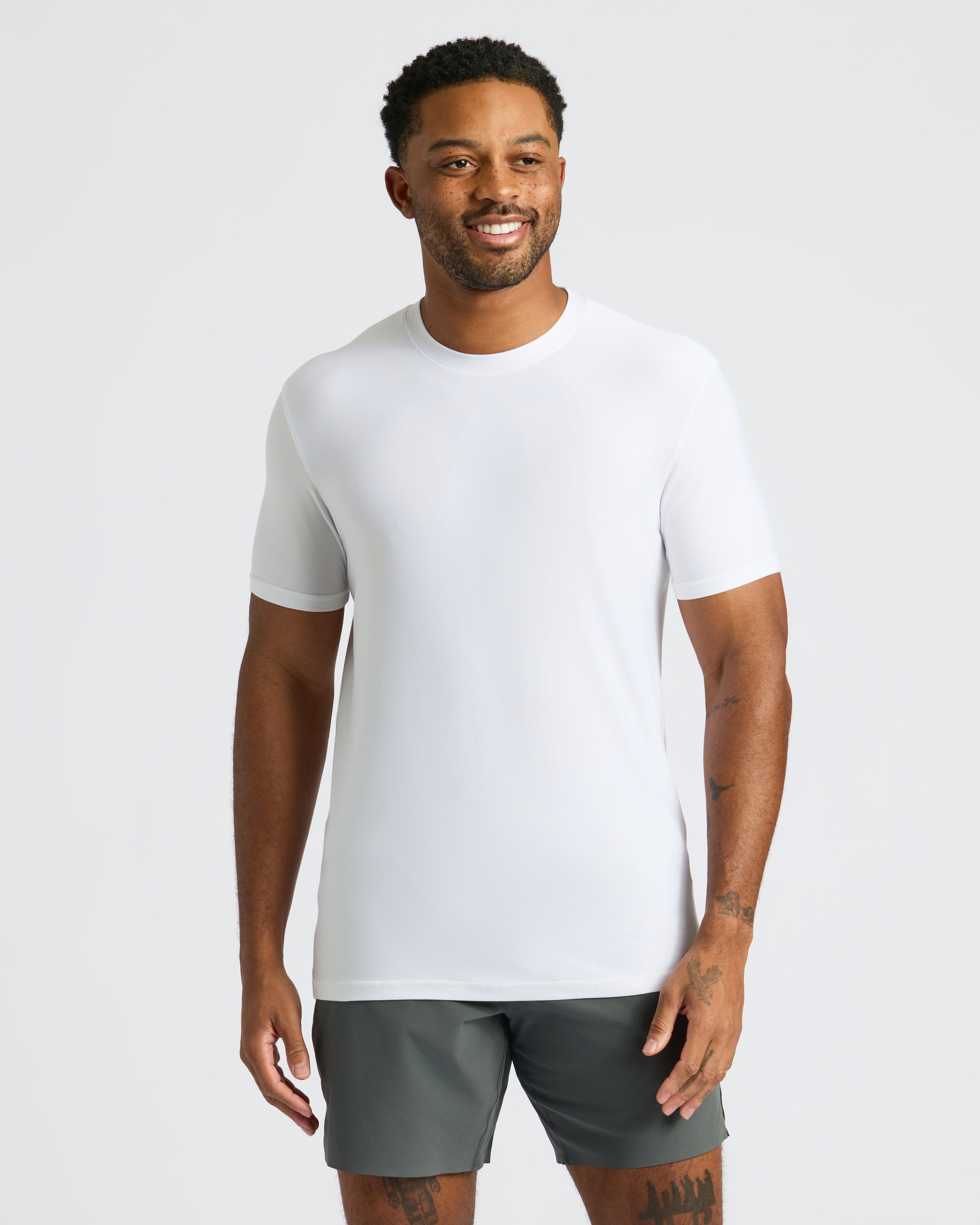 All White Active Crew Neck 3-Pack