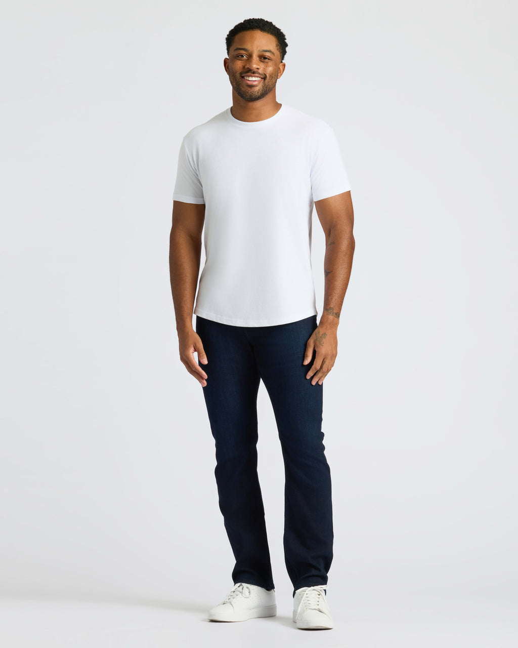 Black & White Curved Hem Classic Crew Neck 10-Pack