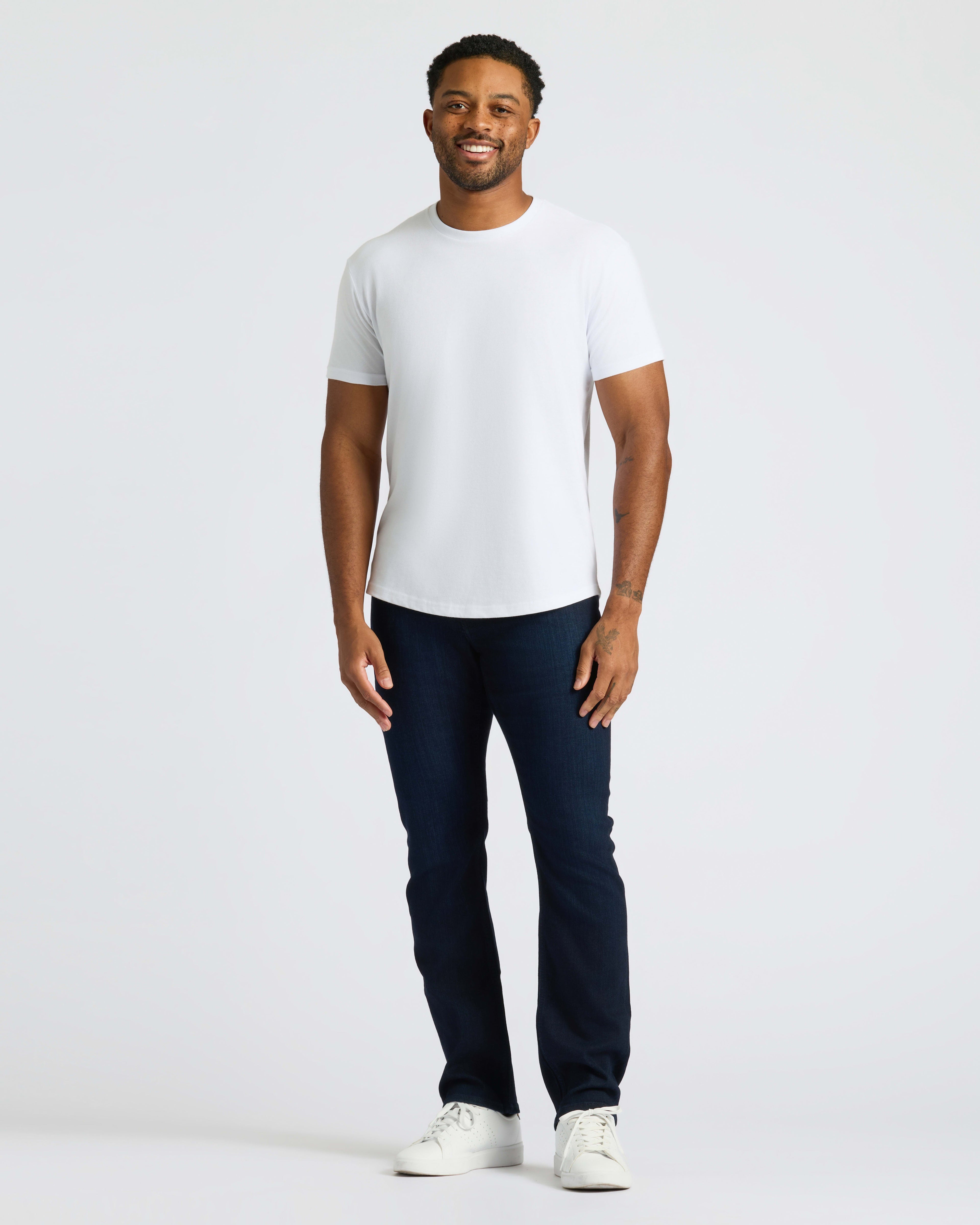 Black & White Curved Hem Classic Crew Neck 10-Pack