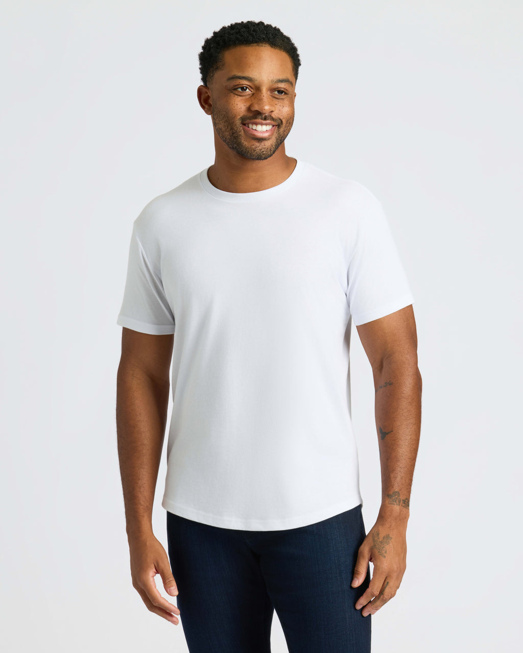 Black & White Curved Hem Classic Crew Neck 6-Pack