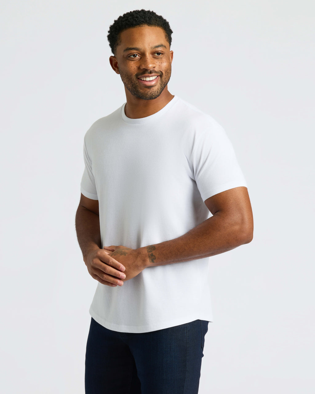 Black & White Curved Hem Classic Crew Neck 10-Pack
