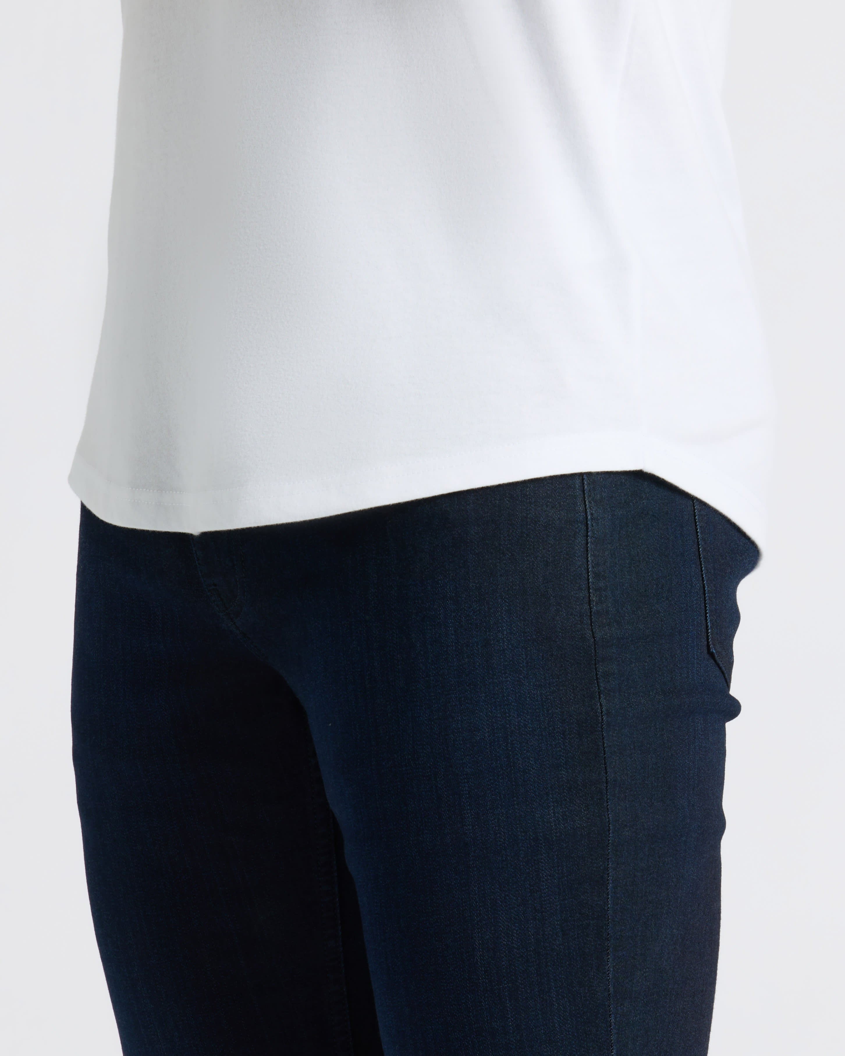 All White Curved Hem Classic Crew Neck 10-Pack
