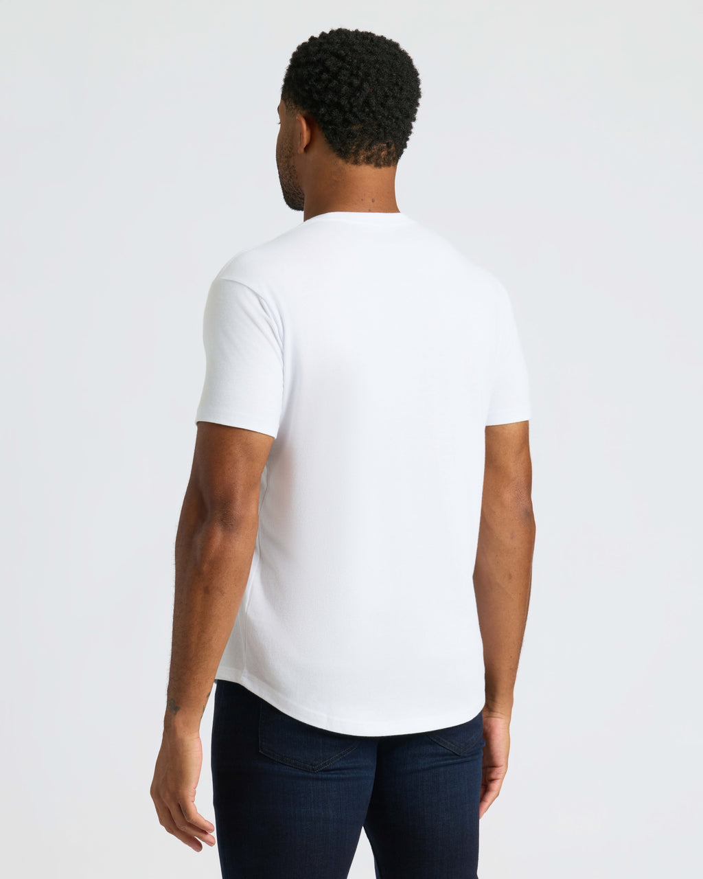 All White Curved Hem Classic Crew Neck 10-Pack